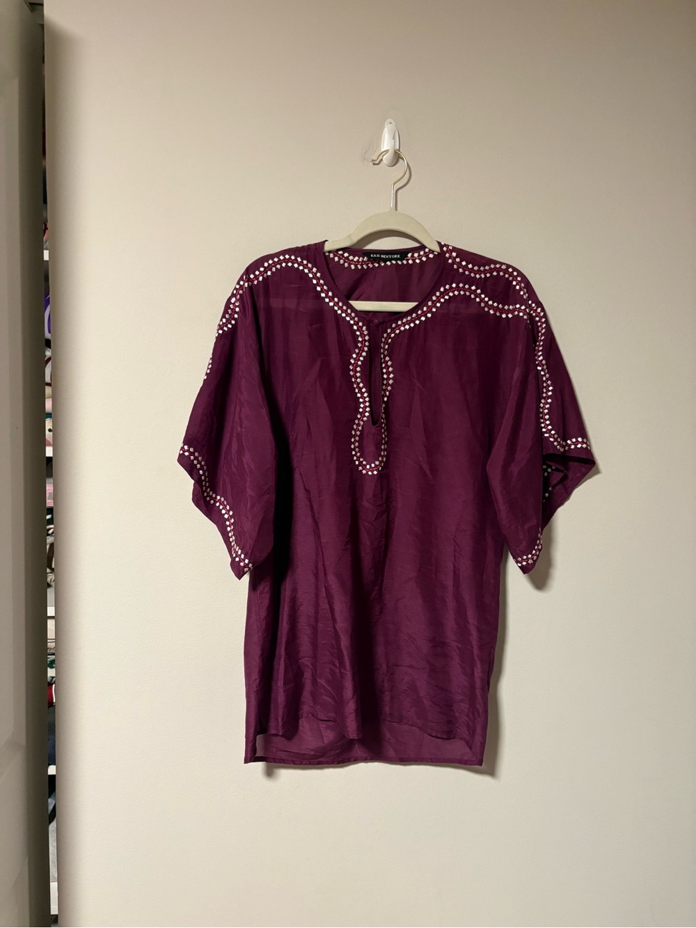 KAS New York Silk Burgundy Blouse XS